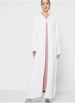 Buy Flute Sleeve Embellished Abaya in UAE