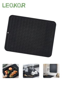 Buy Kitchen Counter Dish Drying Mats Silicone Non-Slip Easy Clean Heat-resistant Dish Drainer Mat for Kitchen Counter, Sink, Refrigerator or Drawer Liner in Saudi Arabia