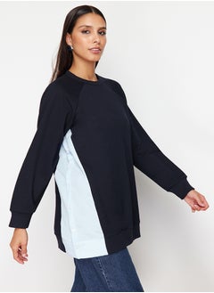 Buy Navy Blue Woven Piece Oversized Knitted Tunic TCTSS23UK00092 in Egypt