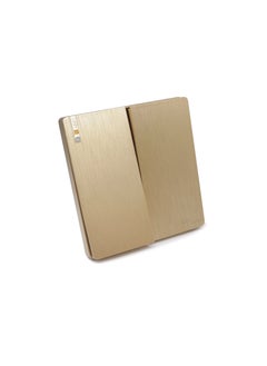 Buy Electric wall switch, Double button, Quadruple line, golden, piano design in Saudi Arabia