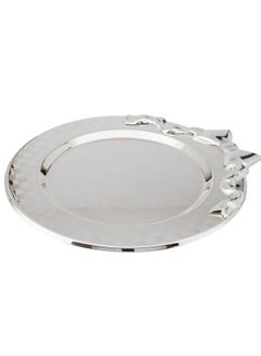 Buy Metal serving tray for desserts and pies multi-use size 35 cm in Saudi Arabia