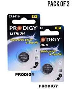 Buy Prodigy Lithium CR1616 3V Battery Pack of 2 in UAE