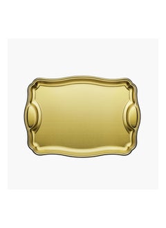 Buy Doratta 42x29cm Rectangular Stainless Steel Tray in Matte Golden Finish in UAE