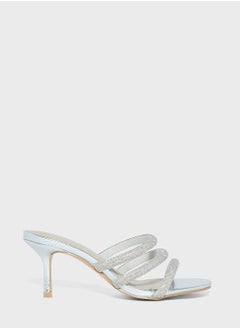 Buy Mid Stiletto Heel Diamante Mule Sandal in UAE