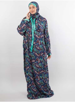 اشتري Printed Viscose Isdal Dark Blue & Green For Women في مصر