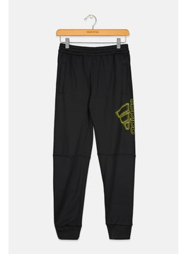 Buy Kids Boy Sportswear Fit Running Sweatpants, Black/Yellow in UAE