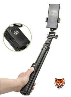 اشتري "Bluetooth Selfie Stick with Extendable Tripod Stand – Camera Phone Holder for iPhone & Android with Wireless Remote Control" في الامارات