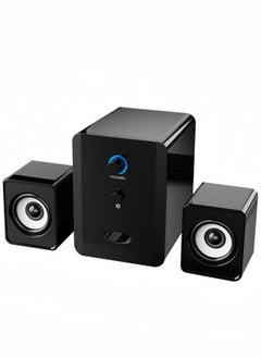 Buy 3-Piece Set S-201 Stereo Bass Subwoofer Wired Speaker, Suitable For Desktop Computer Speakers, Notebooks, Mobile Phone Speakers, USB Subwoofers - Black in Saudi Arabia