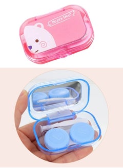 Buy Contact Lens Case Organizer Travel All in One Soak Storage Container with Mirror Tweezers Contact Applicator Solution Bottle Multicolor in Egypt