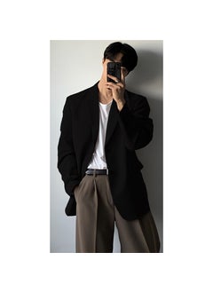 اشتري Stylish Casual Mens Blazer Spring Autumn Black high-end في السعودية