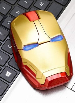 اشتري Ergonomic Wireless Mouse, Cool for Iron Man Mouse, 2.4 G Portable Mobile Computer Click Silent Mouse, Mouse Optical Mice with USB Receiver, for Notebook PC Laptop Computer Mac Book في الامارات