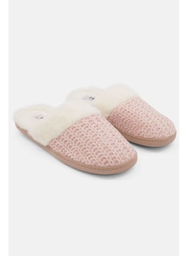 Buy Women Faux Fur Slip On Slipper, Blush Combo in Saudi Arabia