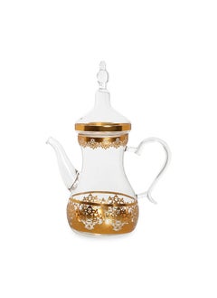 اشتري Nadia Glass Tea Pot Gold/White في الامارات