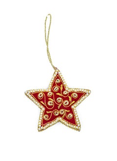 Buy Gulf Flowers Fabric Christmas Decoration – Star, Red for Holiday Tree & Home Decoration in UAE