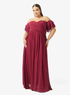 LOSRLY Womens Off Shoulder Semi Formal Short Evening Dress A Line Plus Size  Red XL 14 16 price in UAE | Amazon UAE | kanbkam