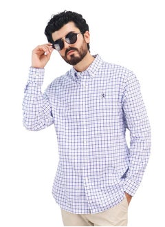 Buy Men's Lion Oxford Shirt - Navy Blue (White Check) in Saudi Arabia