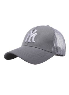 Buy NY Embroidery Summer Mesh Snapback Hat Grey in Saudi Arabia