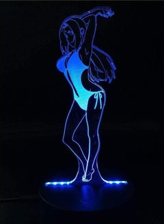 Buy 3D Optical Illusion Multicolor Night Light Anime swimming suit wearing girl USB Lamp Table Gift 7/16 LED Color Changing Touch Table Desk Lamps in UAE