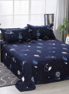 Buy 3 Pieces Flat Bedsheet Set, Galaxy Design in UAE