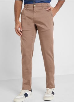 Buy Thomas Scott Men Brown Easy Wash Sustainable Trousers in UAE