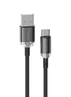 اشتري Vyvylabs Crystal Series Fast Charging Data Cable USB to Type-C 3A 1M Black في الامارات