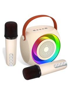 Buy Mini Karaoke Machine Wireless Bluetooth Karaoke Microphone Portable Bluetooth Speaker with 2 Wireless Microphone with LED Lights, Gifts for Kids and Adults in Saudi Arabia