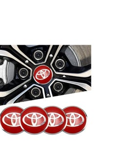 اشتري Car tire cover for Toyota, four pieces, red في مصر