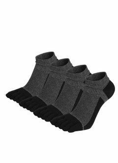 اشتري Men's Toe Socks Crew Cotton Five Fingers Socks Low Cut Running Athletic Socks 4 Pairs Size 7-11 في الامارات