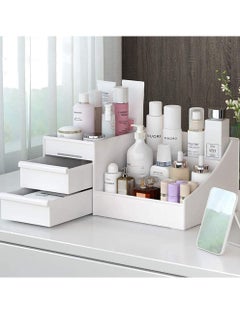 Buy Makeup Desk Organizer With Drawers - Countertop Bathroom Skincare Organizer for Cosmetics, Vanity Holder for Lipstick, Brushes, Lotions, Eyeshadow, Nail Polish and Jewelry Sundries in UAE