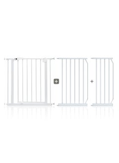 اشتري Baby Safe - Metal Safety Gate w/t 30 cm + 45 cm Extension - White في الامارات