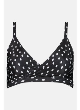 اشتري Women Non Padded Polka Dot Bikini Top, White/Black في الامارات