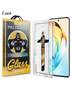 اشتري 2Pack Tempered Glass for Honor X9b 5G Screen Protector with Easy Installation Kit, Anti-scratch Anti-drop Anti-fingerprint Phone Display Cover Accessory في السعودية