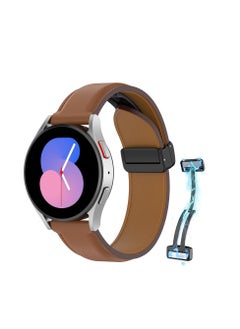 اشتري Leather Bands 20MM Compatible with Samsung Gear Sport/Watch 6/5/4 40mm 44mm/Watch 6 Classic 43mm 47mm/ 5 Pro 45mm/S2 classic, Leather Magnetic Buckle Design Strap For active2 في مصر