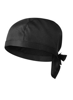 اشتري Chef Work Hat Waiter Chef Uniform Lace Up Strap Cap Grill Barbecue Black Hat Headdress Dustproof Cleaning Hat for Women Men, Cooling Helmet Liner, Cooking & Outdoor Activities في السعودية