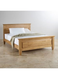 Buy MDF Oak King Bed 200x160x120 cm - Beige in Saudi Arabia