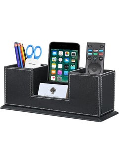 Buy Leather Multifunctional Pen Holder Storage Box Desk Organizer Office Supplies Stationery Desktop Storage Box in Saudi Arabia