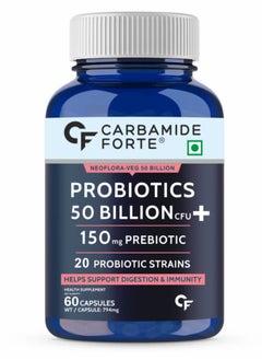 Buy Carbamide Forte Probiotics Supplement 50 Billion for Women & Men – 60 Veg Capsules in UAE