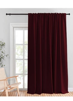 اشتري Room Divider Blackout Curtains Thermal Insulated Decor Rod Pocket Blackout Drapes for Bedroom Dining Studio Office Red 200x270/200x240/200x200cm في الامارات