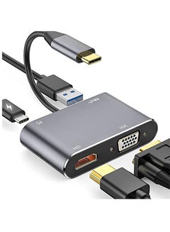 Buy محول Battpit USB C إلى HDMI VGA ، محول Type C Hub مع USB C إلى HDMI ، USB C إلى VGA ، منفذ USB 3.0 ، منفذ شحن متوافق مع Samsung S9 / S8 / Note 9/8 / Apple MacBook / Nintendo Switch in Egypt
