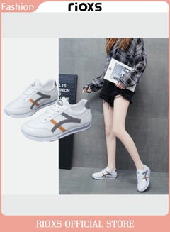 Buy Women's Casual Fashion Sneakers Lightweight Low Top Sports Shoes Comfortable Breathable Flat Shoes in UAE
