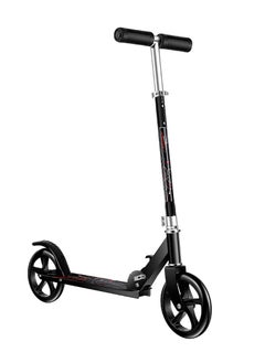 Buy Kick Scooter, Foldable Commuter Scooter with Supported Stand and Adjustable Handlebar, Push Scooter for Teens and Adult (Black) in Saudi Arabia