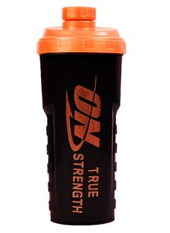 Buy 700ML Protein Powder Shaker Bottle With Mixing Grid BPA-Free, Black & Orange in Egypt