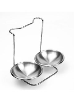 Buy Stainless Steel Vertical Saving Soup Ladles Holders Double Spoon Stand Rack Cooking Utensils Stand Spoon Rest For Stove Top Spoon Ladle Holder in UAE