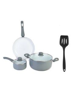 Buy 6 Pieces Cookware Ceramic Set Grey in Saudi Arabia