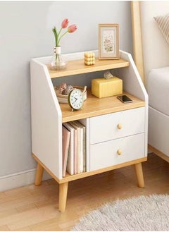 اشتري Modern Design Nightstands 2 Drawers Bedside Storage Rack Side Table 50 x 30 x 53 cm في الامارات