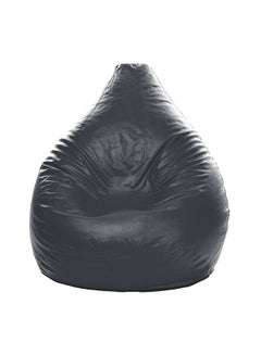 Buy XXL Faux Leather Multi-Purpose Bean Bag With Polystyrene Filling Space Grey in UAE