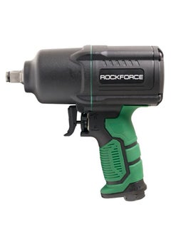 Buy ROCKFORCE 1/2" Drive Air Impact Wrench - Lightweight, Working Torque 1450 NM, Adjustable Power, Twin Hammer, Black/Green in UAE