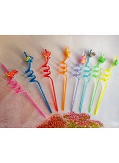 اشتري 8 Piece Plastic Reusable Dinosaur Straws For Kids Animal Safari Jungle Drinking Dinosaur Theme Straws For Party Decoration Supplies Birthday في مصر