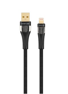 اشتري Transparent Cable USB-A to Lightning / 12W Charging / Long Length / 10000 Bends / Charge & Sync / Secure & Safe / High Transfer Speed / Quick Charge Technology / Wide Compatible / LED Light - Black في الامارات