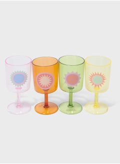 اشتري Poolside Wine Glass Rio Sun Multi Set Of 4 في الامارات